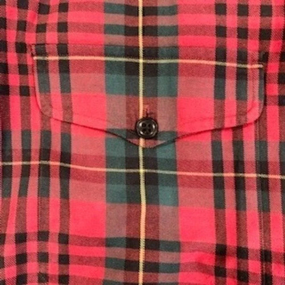 Polo Ralph Lauren Mens XXL Red Plaid Cotton Wool Blend Button Down Flannel Shirt